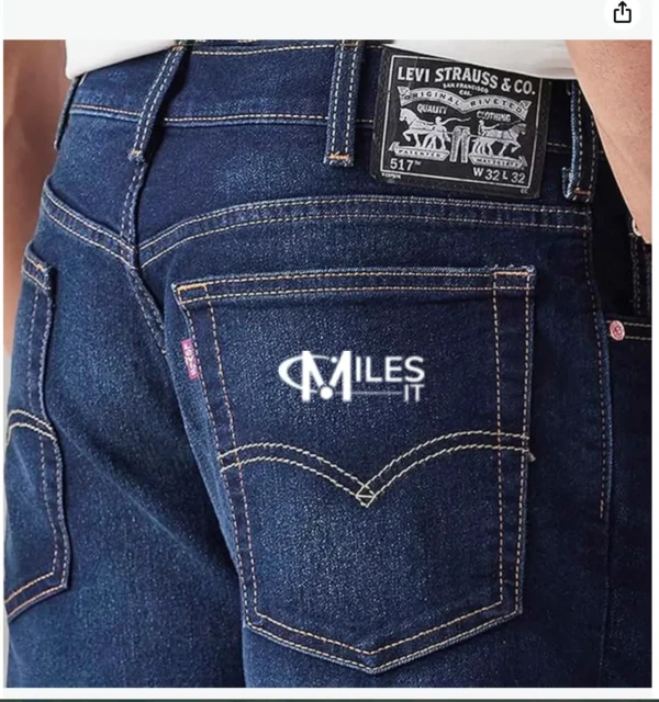 Levi's Men's 513 Dark Indigo Straight Fit Mid-Rise Jeans MilesIT logo