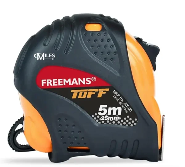 FREEMANS TUFF 5m:25mm Steel Inchi Measuring Tape MilesIT Logo