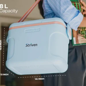 Pinnacle Passion 8L Chiller Ice Box | Fits 12 Cans | Holds Ice Upto 36 hrs | Adjustable Straps, Lid-Lock & Drink Holder| Portable Insulated Ice Cooler Box for Picnic, Car Travelling, Parties Striven logo