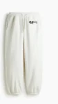 H&M Relaxed Fit Sweatpants White with MilesIT Logo