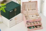 Jewellery Box - 3 Layer jwell organizer storage box, Portable Travel-Friendly Storage. Elegant Storage Case for Rings, Earrings, Necklaces & Bracelets MilesIT Logo <br><span style="font-size:14px;">Color will be as per availability</span>