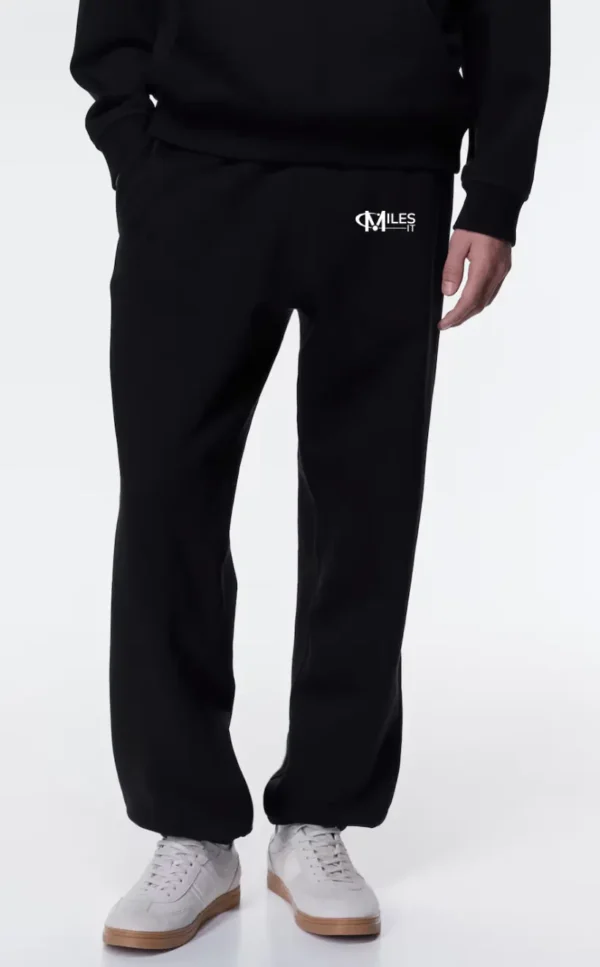 H&M Relaxed Fit Sweatpants BLACK with MilesIT Logo
