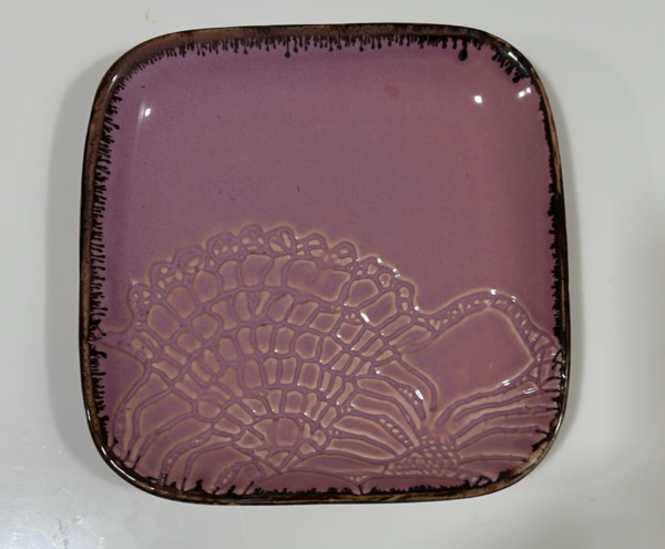RAD Handcrafted ceramic Reactive Glaze Ceramic square pink platter Set MilesIT Logo