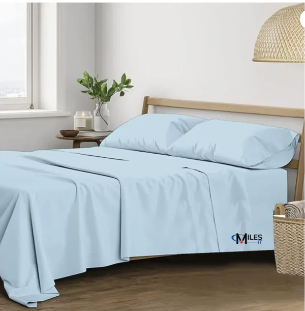 Trance Home Linen 400 TC Pure 100% Cotton Plain King Size Bedsheet