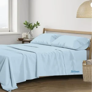 Trance Home Linen 400 TC Pure 100% Cotton Plain King Size Bedsheet