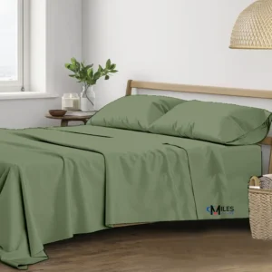 Trance Home Linen Pure 100% Cotton 400TC Plain King Size Bedsheet with 2 Pillow Covers